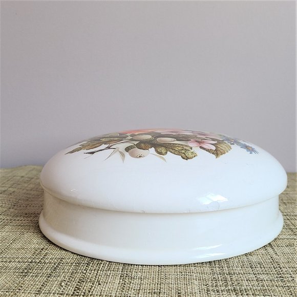 Large vintage round trinket jar jewelry box. - Picture 5 of 10